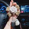 Coreano moda camélia flor chaveiro criativo flor borla saco pingente bonito menina chaveiro do carro
