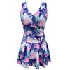 Traje de baño de estilo coreano para adultos, estilo falda conservadora que cubre el vientre, además de traje de baño de talla grande para madres de mediana edad y mayores.