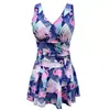 Traje de baño de una pieza Walt Nuevo Talla Grande para Mujer Aspecto Delgado Cubre Vientre Falda Conservador Traje de Baño para Aguas Termales 9911