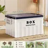 Caixa de Armazenamento Doméstica de Plástico Yx com Tampa, Caixa de Armazenamento Extra Grande para Dormitório de Estudante, Organização de Roupas, Armazenamento Espessado para Lanches