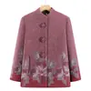 Roupas para mulheres de meia-idade e idosas, casaco de outono para vovó, novo estilo primavera e outono para mães, blusa com gola alta para mulheres de 70-80 anos