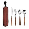 Faca, Garfo, Colher de Aço Inoxidável 304 Mingrui, Faca e Garfo de Bife de Noz, Conjunto de Talheres Estilo Ocidental, Louça para Bife