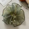 Diadema de lazo de encaje de moda, banda para el cabello extragrande estilo coreano, delicado patrón floral, perfecta para crear un peinado de moño