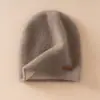 Chapéu de Caxemira para Mulheres 100% Caxemira Pura Outono e Inverno Casual Versátil Tricotado Quente Fio Jacquard Chapéu