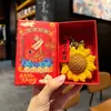 Pingente Chaveiro Girassol de Tricô, Decoração Fofa para Bolsa, Presente Criativo de Bênção para Formatura