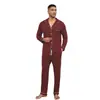 Amazon Transfronteiriço Conjunto de Pijama Masculino de Modal com Manga Longa Verão Cardigã Masculino Roupa de Casa Disponível