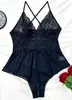 Body Lingerie Sexy Puro Desejo Multicor Renda Semi-Transparente Costas Vazadas Alças Plus Size Europeu e Americano 6796