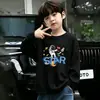 Estilo Nuevo Primavera y Otoño Moda Infantil Camiseta con Estampado de Dibujos Animados 100% Algodón Moda Infantil Camiseta de Manga Larga con Cuello Redondo para Niños