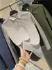 Ótimo Custo-Benefício! Lazer ao Ar Livre! Corte 3D, Alta Elasticidade, Camisa Polo Casual Masculina de Manga Longa Cor Sólida para Primavera e Outono
