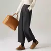 Pantalones cálidos de algodón para mujer para uso en exteriores, nuevo estilo de invierno 2026, engrosados, holgados, modernos, casuales, versátiles, pantalones rectos plisados