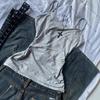 Verão Novo Puro Desejo Estilo Coreano Europeu e Americano Moda Garota Quente Camisola Sexy Cinza Y2K de Mulher Estrangeira
