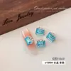 Arte de uñas con diamantes de imitación en forma de huevo de paloma K9 azul mar, moderno y lujoso, sin base, decoraciones de uñas con diamantes de imitación de azúcar helado