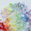 Nuevas cuentas redondas acrílicas de color caramelo simples con lazo de corazón, hechas a mano para hacer joyas DIY, accesorios, material para traje, caja