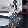 Nueva colección de otoño para niñas: Camiseta de manga larga con estampado de letras, overol con estampado de estrellas, prenda base estilo coreano y pantalones de pierna curva de moda
