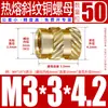 Tu Ba Injeção de Porca Hot Melt Porca de Cobre Inserções de Cobre Serrilhadas Conjunto de Inserções Pré-embutidas M2-M8