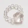 Anel de Cristal Branco Natural Nuvem de Névoa de Neve para Mulheres, Versátil e de Alto Padrão, Realça a Brancura, Anel de Cristal Branco Atacado