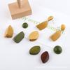 Accesorios para joyería hechos a mano DIY Corea del Sur madera maciza polígono geométrico perforado mitad píldora pendientes colgantes material accesorios