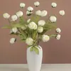 La flor de peonía artificial más vendida de Amazon, tallo único con 4 peonías rosa claro, tela de seda, adecuada para arreglos florales de hogar y boda, transfronterizo