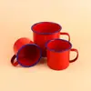 Caneca para Hot Pot com Logo Impresso Atacado Caneca de Água Cor Retrô Caneca de Café Caneca de Esmalte Pote de Chá Caneca de Esmalte Colorida