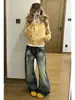 Jeans Retro Americano Desgastado Guadaña Mujer 2026 Otoño Nuevo Cintura Alta Holgados Rectos Pierna Ancha Pantalones Guadaña