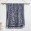 Novo Estilo Étnico Outono e Inverno Flor de Castanha Imitação de Caxemira Manto Macio e Confortável Xale para Sala com Ar Condicionado Cachecol Quente Dupla Face