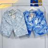 Shorts de Flor de Seda de Hielo Tie-Dye para Hombre Verano Sueltos de Cinco Puntos Marca de Moda Comercio Exterior Pantalones de Playa Grandes para Hombre