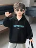 Sudadera con capucha estampada para niño de primavera y otoño, sudadera con capucha elegante estilo coreano para niños, prenda superior para niños de tamaño pequeño y mediano, calidad de exportación