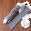 Venta al por mayor del fabricante Lana 100% Pura Manga Acampanada Tejido Cálido Calentadores de Brazo sin Dedos Guantes de Manga Larga Gran Cantidad en Stock