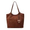 Bolsa Retrô de Grande Capacidade Cor Pura para Mulheres no Outono Versátil 2025 Nova Bolsa de Ombro Casual para Trabalho e Deslocamento Bolsa Tote