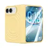 Adequado para capa de celular Apple 18 dobras, capa protetora frontal e traseira com padrão de onda magnética dobrável ampla com protetor de tela integrado