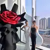 Adornos de Flores Artificiales de Rosa Grandes, Escaparates de Centros Comerciales, Toma de Fotos en Escenas de Bodas, Decoración de Puntos de Check-in de Celebridades de Internet