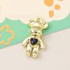 Pingente de urso de liga incrustado com diamante de amor material DIY feito à mão brincos colar acessórios de joalheria atacado
