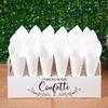 Venda Quente Cone de Papel para Confete de Casamento Suporte em Formato de Cone de Rosa Natural Conjunto Combinado de Bandejas para Casamento