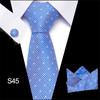 Corbata azul de tres piezas para hombre, corbata formal, suministro directo de fábrica, transfronterizo