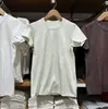 Nova Camiseta Feminina de Verão Costurada em Retalhos Gola Redonda Manga Curta Ombro Normal Cor Sólida Básica Manga Curta Camiseta 483456