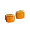 Aretes Guofeng retro de plata esterlina 925, ámbar miel natural y cera de abeja antigua