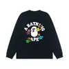 Moletom Bape com estampa de cabeça de macaco, marca moderna, gola redonda, manga longa, algodão, corte solto, para outono e inverno, peça de vestuário externa