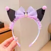 Diadema Kuromi Estilo Oscuro Diadema de Orejas de Gato de Felpa Accesorios para el Cabello para Fotos Atuendo Cosplay Lolita Femenino