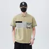 Camisa polo de retazos de alta calidad con bloques de color para hombre, de manga corta, estilo coreano, corte ajustado, camiseta de cuello para hombre de verano 2026