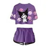 Kuromi Kuromi Anime Ombligo Manga Curta Camiseta Shorts Conjunto Segunda Dimensão Periférico Doce Estilo Japonês Fofo