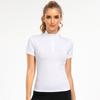 Ropa Deportiva de Fitness Ajustada con Cuello Alto y Media Cremallera Top Deportivo Chaqueta para Correr para Mujer de Manga Corta Ropa de Yoga Wa96 Transpirable y de Secado Rápido
