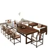 Mesa de Té de Madera Maciza Lujo Ligero Nogal Gama Alta Mesa para Beber Té Kung Fu Nuevo Chino Mesa de Preparación de Té y Juego de Sillas de Madera Original Arhat