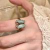 "Dios de las Flores Griego" Anillo Viejo Azul Floral Retro Nuevo de Alta Gama Lujo Ligero Moda Anillo Abierto para Mujeres