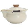 Taza de té de cuenco grande con tapa de gres Ru de color beige Jiuhuan, anti-quemaduras, para hacer té individual, mango anti-quemaduras, tetera, taza de té, juego de té de alta gama