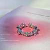 Amor de verano ~ Anillo encantador de circón rosa diseño de nicho femenino alto sentido estilo dulce fresco ins anillo para el dedo índice personalidad de moda