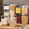 Frasco sellado para uso doméstico, caja de almacenamiento de cocina para granos y cereales, recipiente de plástico de grado alimenticio para bocadillos, nueces y té