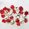 Ano Novo unhas vermelhas liga jóias popular on-line pilha vermelha Diamante terminou amor ovo- em forma de machado pilha de diamante