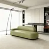 2026 Venta Caliente Estilo Crema Sofá Pequeño para Apartamento Recámara Chaise Longue Sofá Perezoso Respaldo Cuero Resistente a Arañazos de Gato Sofá de Belleza