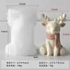 Moldes de silicona para velas perfumadas con forma de reno navideño transfronterizos, moldes de silicona para manualidades 3D de renos DIY