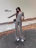 Conjunto Deportivo Casual para Mujer, Nuevo Estilo Otoño 2026, Sudadera Popular Juvenil de Moda y Pantalones Anchos Conjunto de Dos Piezas
